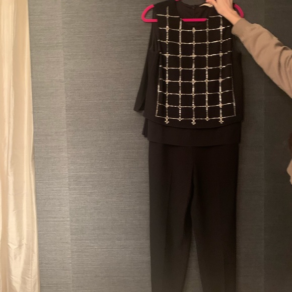 Black Tory Burch Jumpsuit w/Metallic Embellishment - Picture 1 of 3